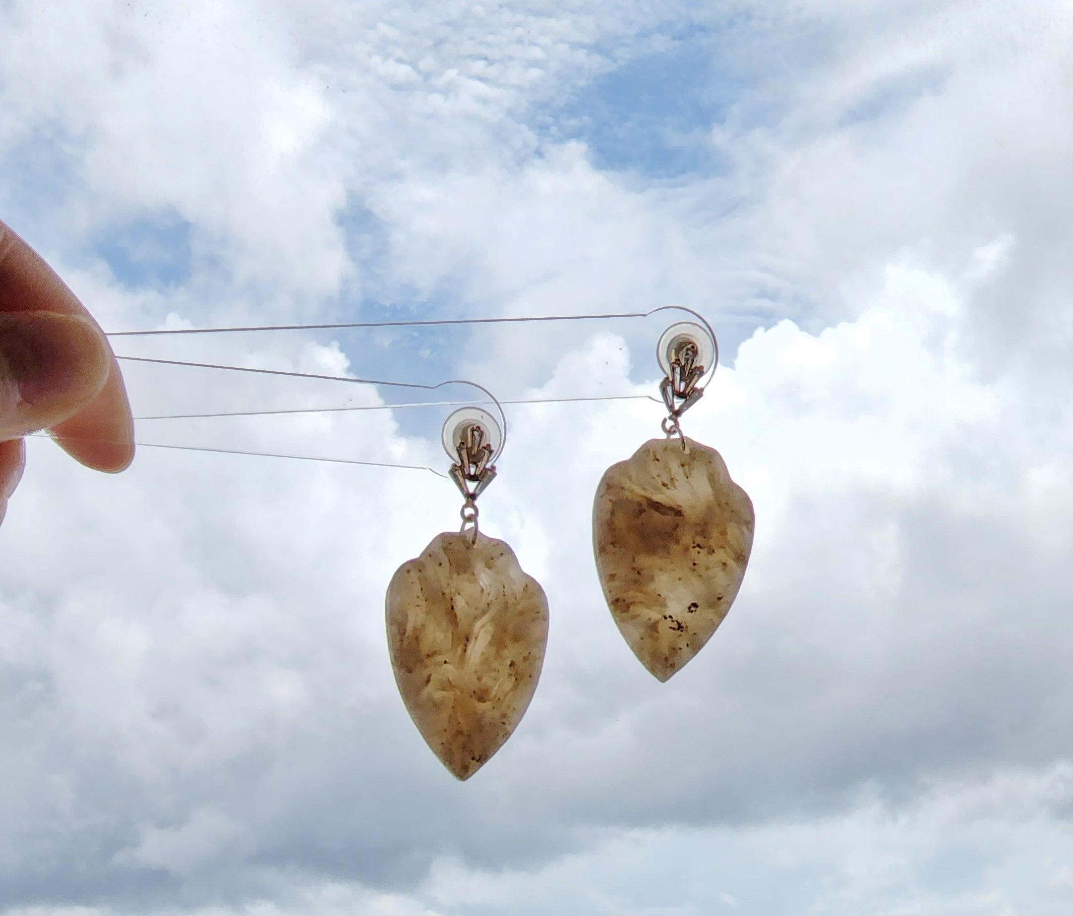 White on sale quartz earrings