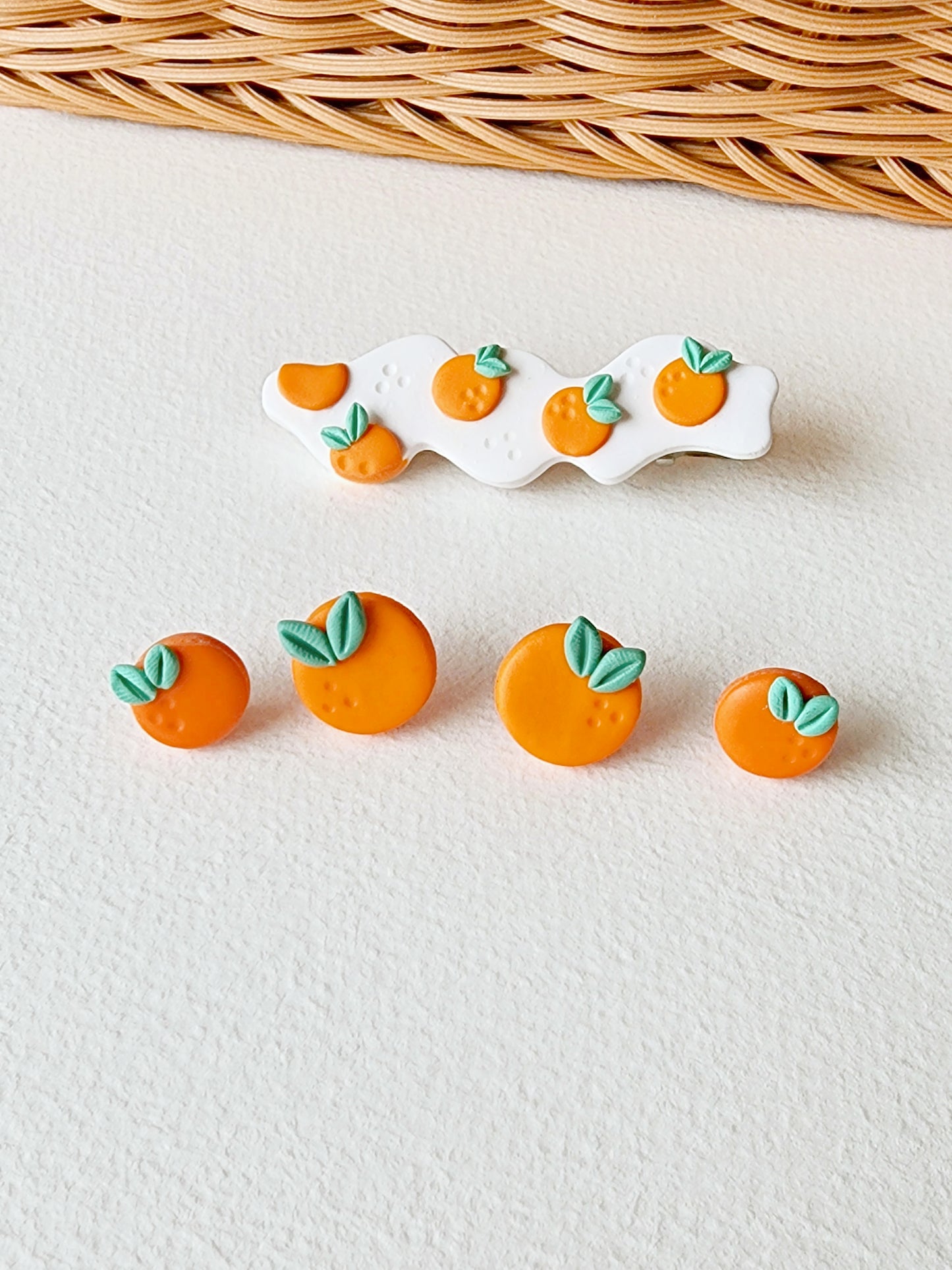 Tangerines (Studs & Hair Clip)